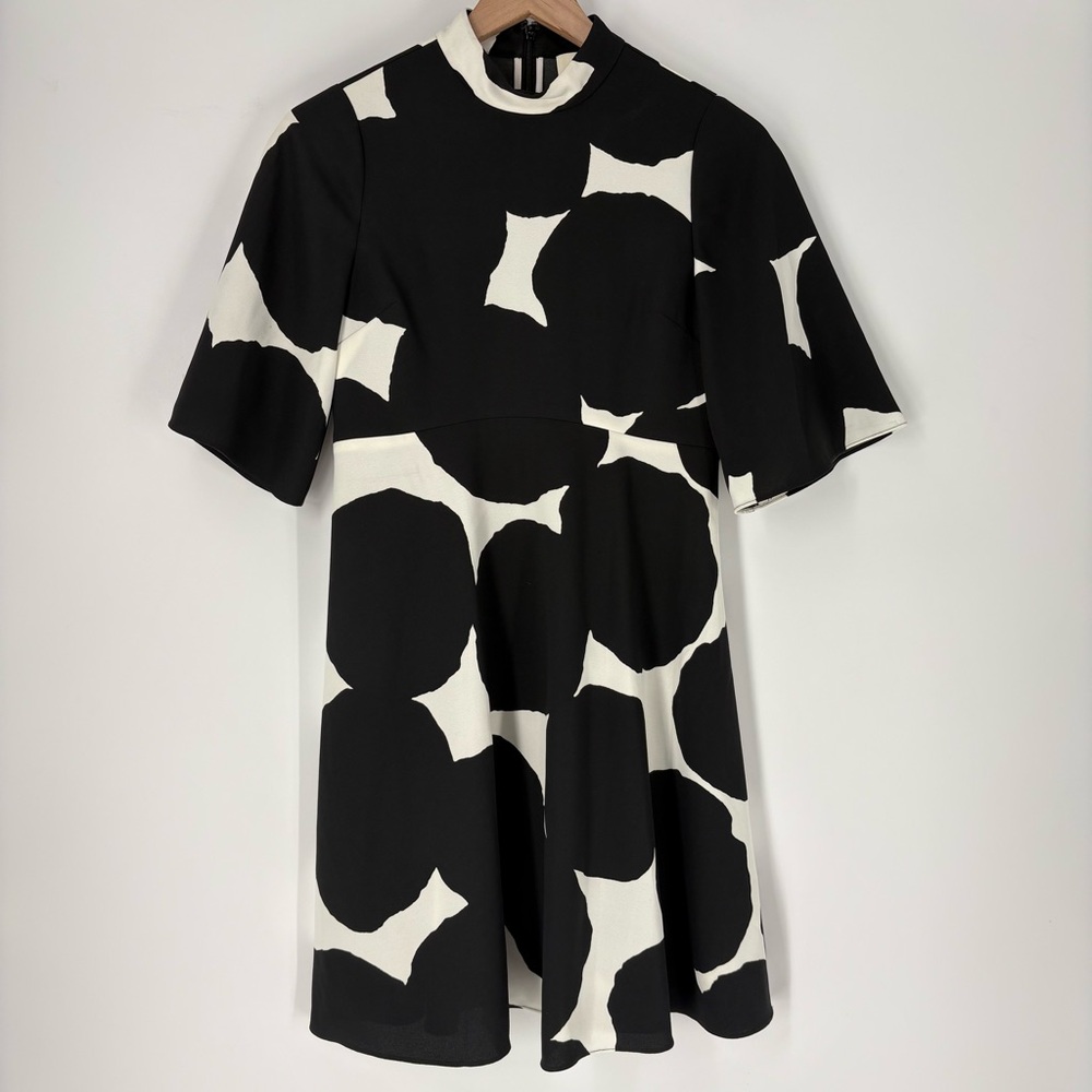 Kate Spade New York Black White Fit Flare Dress